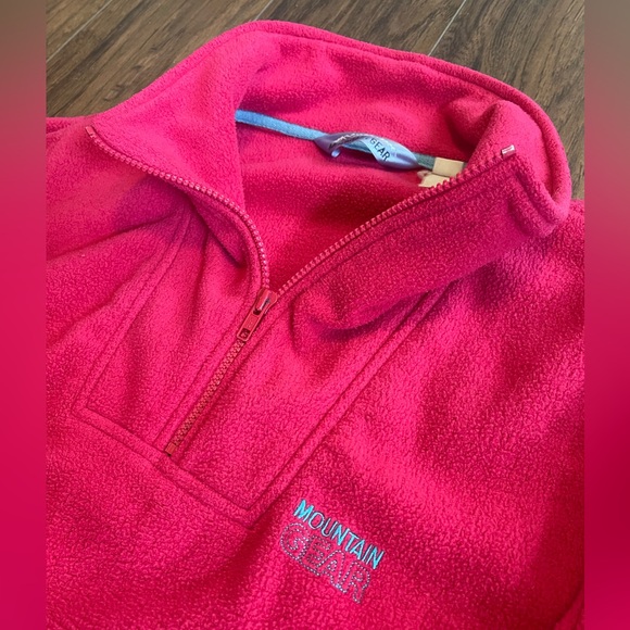 Pink fleece Mountain Gear 3/4 zipper  pink pullover sweater - Picture 3 of 4